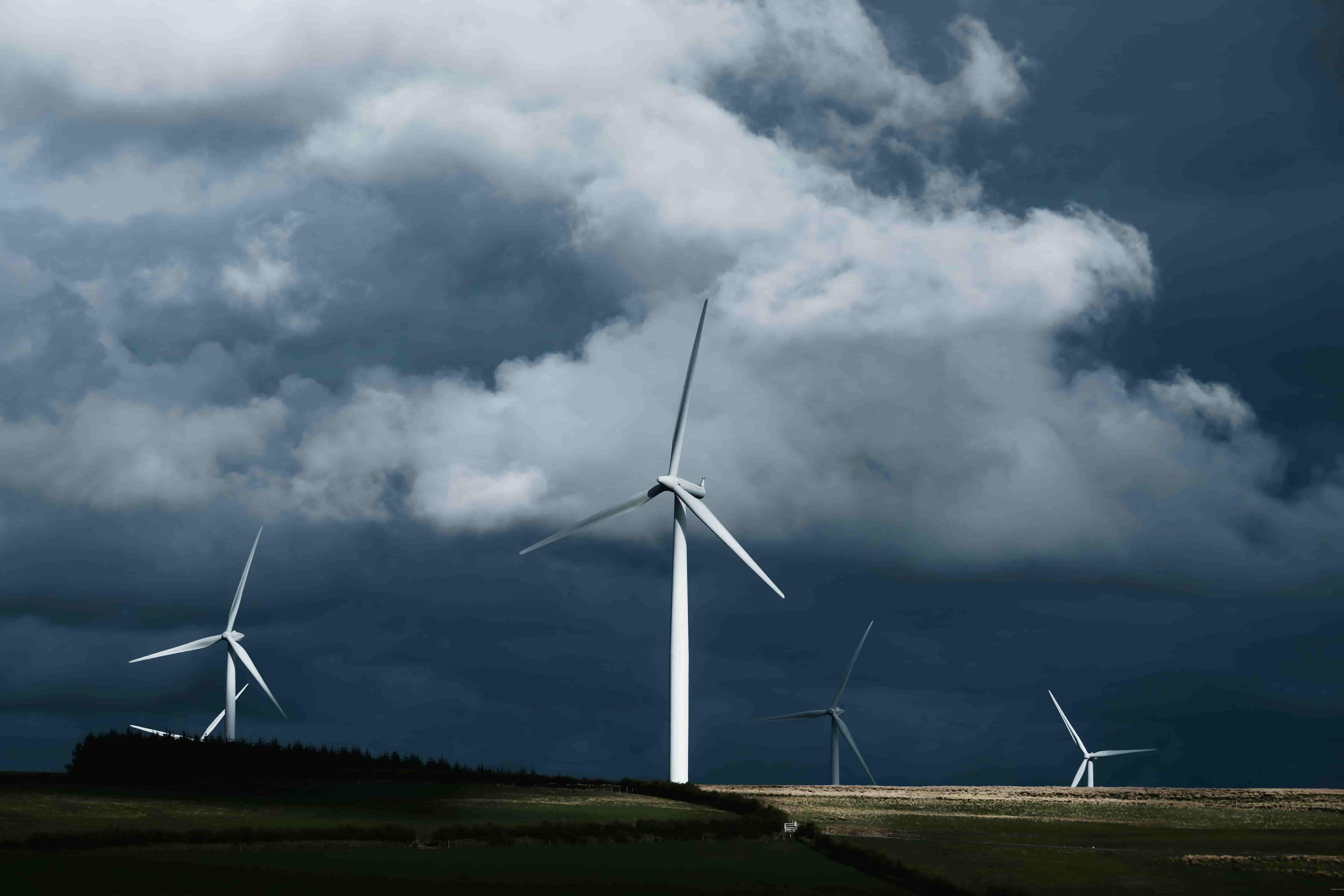 Wind Energy - Wind turbines aerial view